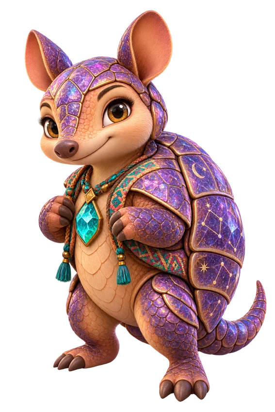 Nuba, armadillo guardiana con caparazón de amatista